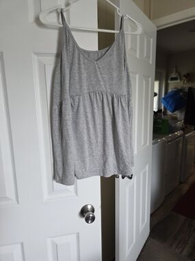 Light Gray Sleeveless V-Neck Tank Top